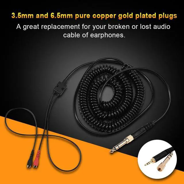 Alt view image 2 of 6 - Replacement Spring Coil Cable for Sennheiser HD25/ 560/540/ 480/430 Headphones Earphones