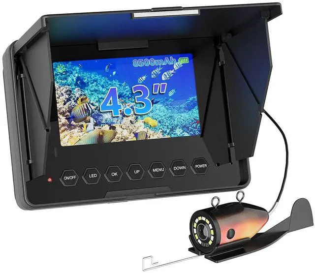 Main image of 4.3" Underwater Fishing Camera, 1200 TVL Protable Fishing Camera with 8500mAh Battery, Infrared Lights, 165° Wide Angle, 50 FT Cable for Ice Lake Boat Kayak Fishing