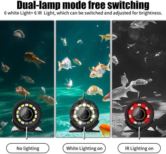Alt view image 4 of 6 - 4.3" Underwater Fishing Camera, 1200 TVL Protable Fishing Camera with 8500mAh Battery, Infrared Lights, 165° Wide Angle, 50 FT Cable for Ice Lake Boat Kayak Fishing