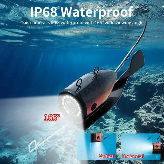 Alt view image 5 of 6 - 4.3" Underwater Fishing Camera, 1200 TVL Protable Fishing Camera with 8500mAh Battery, Infrared Lights, 165° Wide Angle, 50 FT Cable for Ice Lake Boat Kayak Fishing