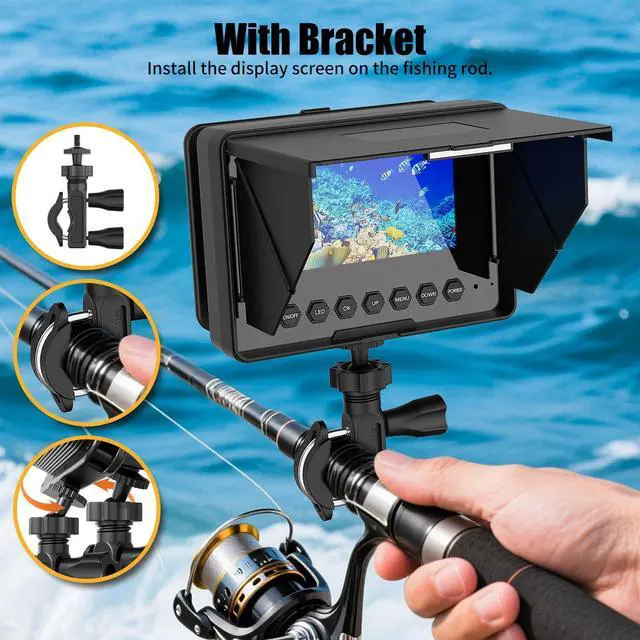 Alt view image 3 of 6 - 4.3" Underwater Fishing Camera, 1200 TVL Protable Fishing Camera with 8500mAh Battery, Infrared Lights, 165° Wide Angle, 50 FT Cable for Ice Lake Boat Kayak Fishing