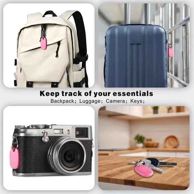 Alt view image 7 of 7 - GPS Tracker, Bluetooth Tracker Works with Apple Find My (iOS Only), Key Finder Item Locator for Keys, Luggage, Backpack, IPX7 Waterproof, Pink