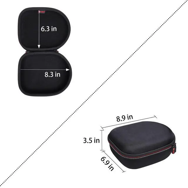 Alt view image 3 of 6 - Headphone Headset Case for CMF, Beats, Sony, Raycon, JBL, OneOdio, TOZO, SteelSeries, Jabra, Audio-Technica & Sennheiser Headphones (Outer Black+Inner Black)