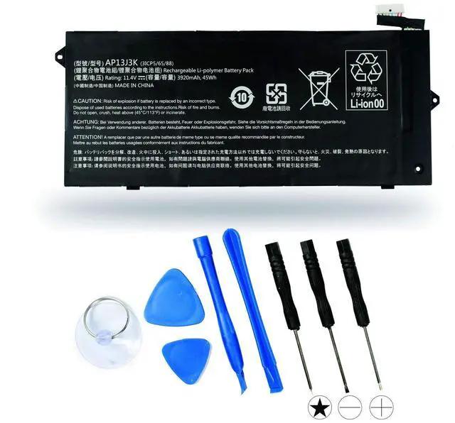 Main image of AP13J3K 11.25V 45Wh Laptop Battery compatable with Acer Chromebook 11.6" 11 C720-2848 C720 C720P C740 3ICP5/65/88
