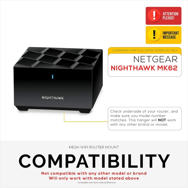 Alt view image 2 of 7 - Screwless Wall Mount for Netgear Nighthawk MK62 Router, Strong VHB Adhesive, Easy to Install Holder, Reduce Interference & Increase Range, Stick On & Screw-in Mounting by