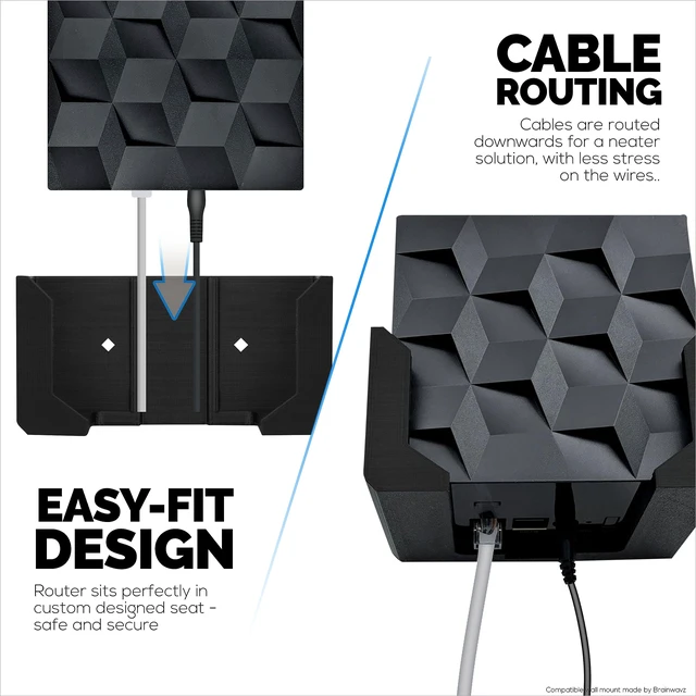 Alt view image 5 of 7 - Screwless Wall Mount for Netgear Nighthawk MK62 Router, Strong VHB Adhesive, Easy to Install Holder, Reduce Interference & Increase Range, Stick On & Screw-in Mounting by