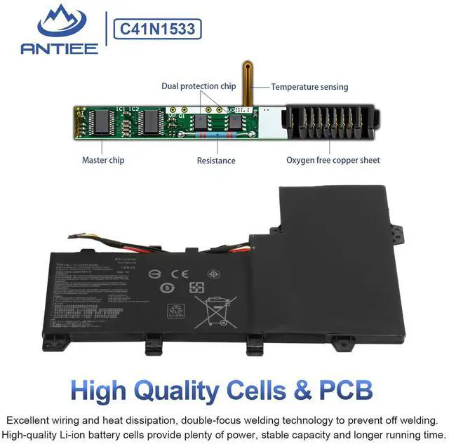 Alt view image 3 of 6 - C41N1533 Laptop Battery for Asus Q524U Q534U/ZenBook Flip UX560U Series | Q524UQ Q524UQK Q534UX Q534UXK Q504UQ Q504UX, UX560UQ UX560UX UX560UXK UX560UQK 4ICP3/63/120