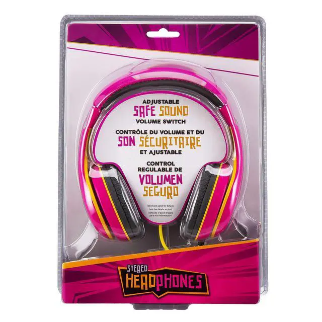 Alt view image 6 of 6 - Kids Headphones, Stereo Sound, 3.5mm Jack Cord, Wired Headphones for Kids, Tangle-Free, Volume Control, Childrens Earphones Over Ear for Travel Pink