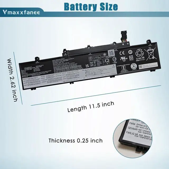 Alt view image 6 of 6 - 45Wh L19M3PD5 L19L3PD5 L19C3PD5 L19D3PD5 Laptop Battery Replacement for Lenovo ThinkPad E15 Gen 2/E15 Gen 3/E15 Gen 4/E14 Gen 2/E14 Gen 3/E14 Gen 4 Series L20L3PD4 L20M3PD4 L20C3PD4