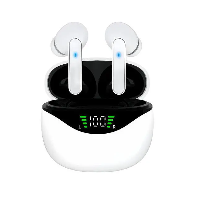 Main image of Wireless Earbuds Digital Pro 4, Bluetooth 5.4 Headphones, Hi-Fi Stereo Sound, Long Battery Life, Hands-Free Calling, Dual LED Display, USB-C Charging, Compatible with Android/iOS (White)