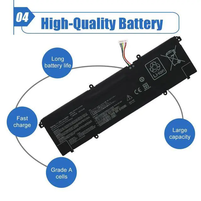 Alt view image 6 of 7 - 50Wh C31N1905 C31N1905-1 Laptop Battery (Long Cable) Replace for VivoBook S13 S333 S333JA S333JP S333JQ S333EA S14 S433IA M433 M433IA S433FA S433FL S15 D533 D533IA M533 M533IA Series 4335mAh
