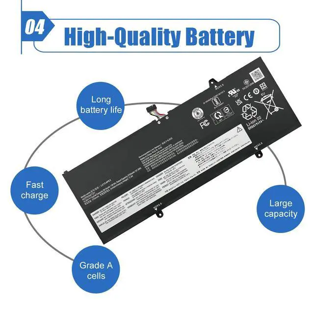 Alt view image 5 of 6 - L21C4PE2 Laptop Battery 59Wh Replacement for Lenovo Yoga 6-13ALC7 6-13ABR8 Series L21L4PE2 SB11F29412 5B11F29411 SB11F29410 5B11F29414 SB11F29418 5B11F29421 15.52V 3815mAh