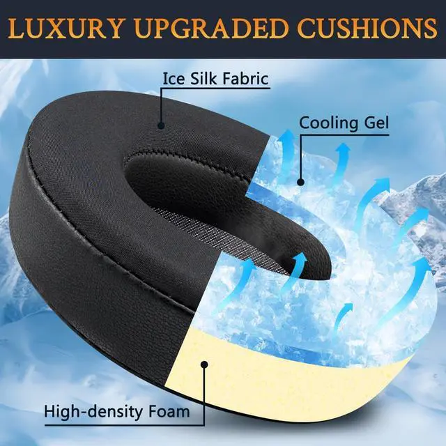 Alt view image 3 of 6 - 80mm Cooling Gel Earpads Replacement for AKG Pro Audio K175 Headphones, Ear Pads Cushions with Ice Silk Fabric, Noise Isolation Foam - K175 CG Black