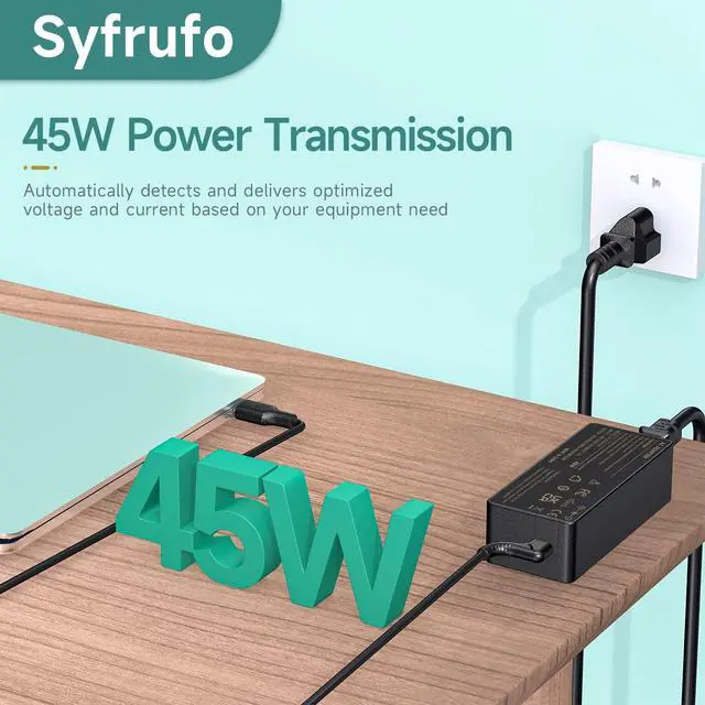 Alt view image 4 of 6 - 45W USB-C Laptop Charger for Lenovo Chromebook & ThinkPad Series