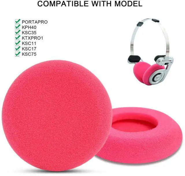 Alt view image 2 of 6 - GVOEARS Replacement Cushion Earpads for Koss Portapro Headphones 1 Pair (Rose)