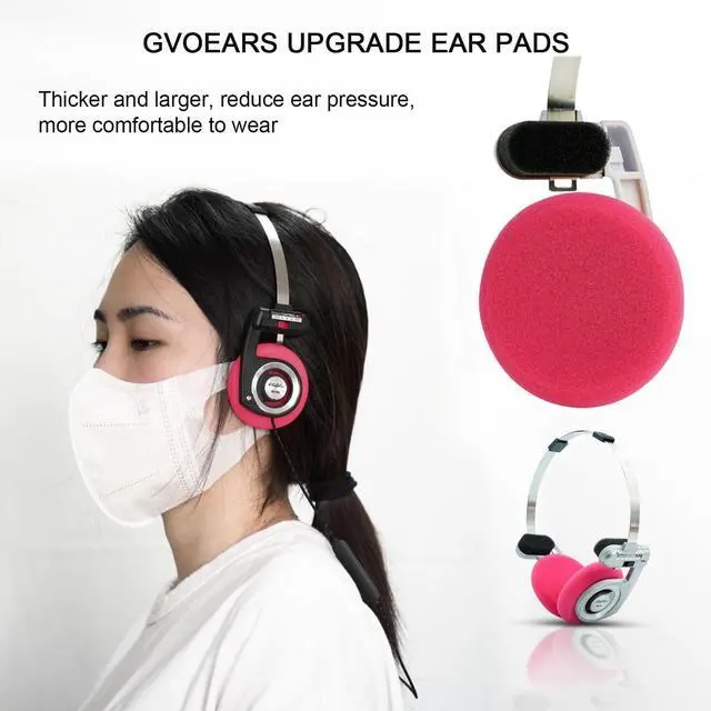 Alt view image 6 of 6 - GVOEARS Replacement Cushion Earpads for Koss Portapro Headphones 1 Pair (Rose)