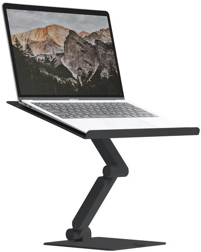 Main image of Tall Desktop Stand for Laptop, Raise Up to 14 for Heavy Workstations and Gaming Laptops, Manual Gear-Locked Stable Riser for 13"17" Laptops (Black, Slim)