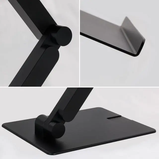 Alt view image 5 of 7 - Tall Desktop Stand for Laptop, Raise Up to 14 for Heavy Workstations and Gaming Laptops, Manual Gear-Locked Stable Riser for 13"17" Laptops (Black, Slim)