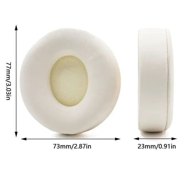 Alt view image 5 of 6 - Replacement Earpads for Beats Solo Pro Wireless Headphones - White | Solo Pro Ear Pads Replacement, Protein Leather Soft Memory Foam Ear Cushion Pad for Beats Solo Pro Over Headphone Earmuffs