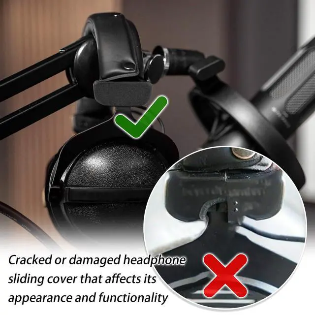 Alt view image 2 of 7 - Headphones Slider Cover Kit for Beyerdynamic Headphones - 2 Pcs (Black)