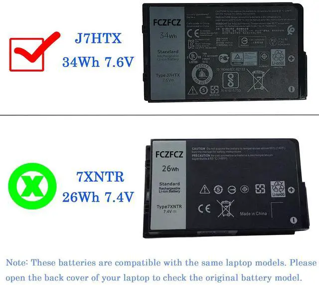 Alt view image 3 of 5 - J7HTX Battery 34Wh 4342mAh 02JT7D 7XNTR FH8RW J82G5 7.6V 4-Cell | Replacement for Dell Latitude 7202 7212 Rugged Extreme / Latitude 7220 Rugged Extreme Series 451-BCDH