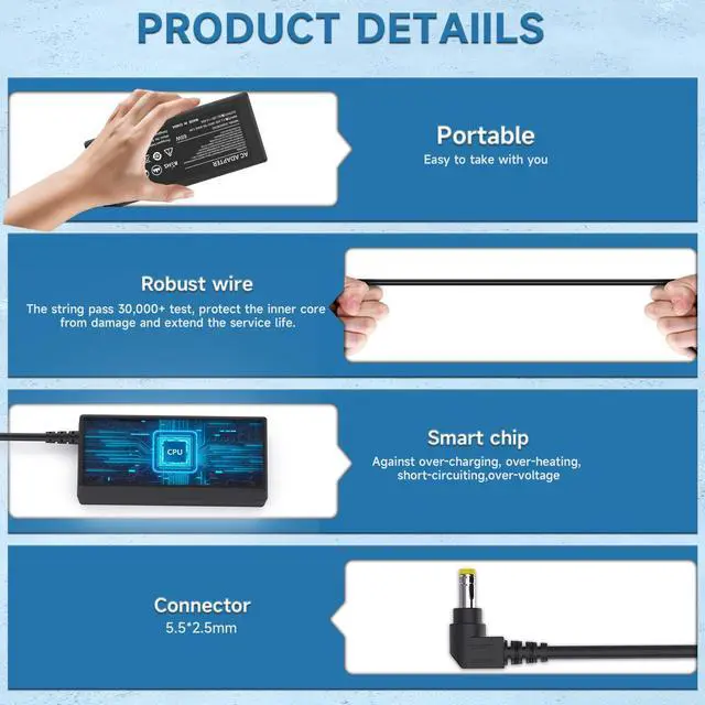 Alt view image 5 of 6 - Charger for Harman Kardon Onyx Studio 7 6 5 4 3 2 1 Wireless Bluetooth Speaker 19V 65W AC Fast Power Adapter
