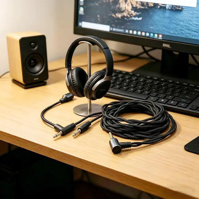Alt view image 2 of 7 - Voice Call Microphone Boom Cable,Aluminum Alloy Mic Dual 3.5mm Gaming Cable Compatible with Hifiman HE4XX HE560 MDR Z1R Beyerdynamic T1 for Studio Gaming livestreams Audiophile 3.5mm 6.5ft