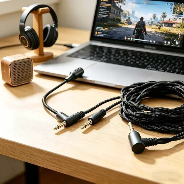 Alt view image 6 of 7 - Voice Call Microphone Boom Cable,Aluminum Alloy Mic Dual 3.5mm Gaming Cable Compatible with Hifiman HE4XX HE560 MDR Z1R Beyerdynamic T1 for Studio Gaming livestreams Audiophile 3.5mm 6.5ft