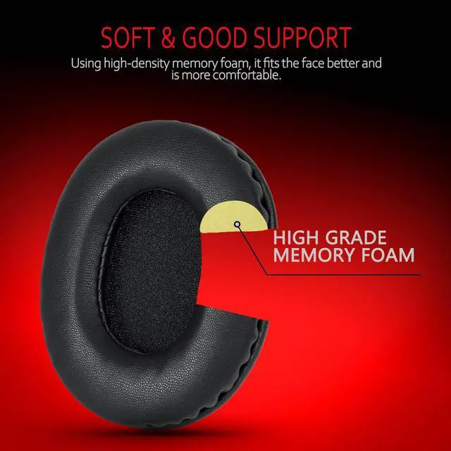 Alt view image 3 of 7 - Replacement Ear Pads for Audio Technica M50X Soft Memory Foam Cushions Compatible with ATH M50X M50BT M40X M35 M30, Audio Technica Earpads, Black by