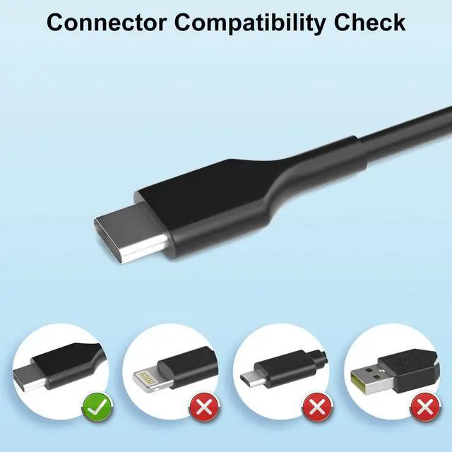 Alt view image 3 of 6 - 65W USB-C Charger Compatible with Microsoft Surface Pro 12 (2025) 11 10 9 | and Surface Pro 13-inch (OLED) Snapdragon X Elite, for Surface Pro 2-in-1 Tablet Laptop (2024) Copilot+ PC Power Adapter