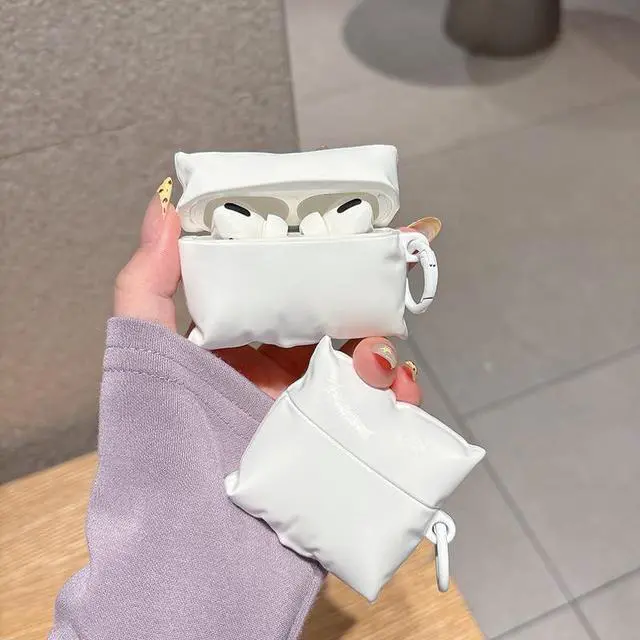 Alt view image 3 of 7 - Case Cover for AirPods Pro 3 (2025), Super Funny Creative Novelty 3D White Pillow Bandage Shape Case,Strong Protection Earbud Skin Soft Silicone TPU Protector +Hook, Christmas Valentine Gift-Pillow