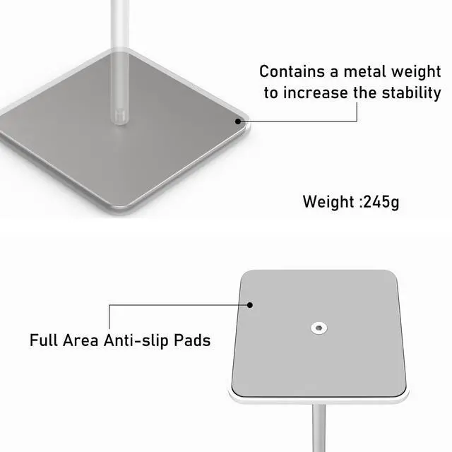Alt view image 4 of 7 - Headphone Stand for Desk - Headset Stand (White) | headphone holder with Aluminum Hanger, headphone holder for AirPods Max, Sony, Bose, Beats and More