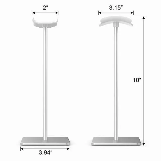 Alt view image 5 of 7 - Headphone Stand for Desk - Headset Stand (White) | headphone holder with Aluminum Hanger, headphone holder for AirPods Max, Sony, Bose, Beats and More