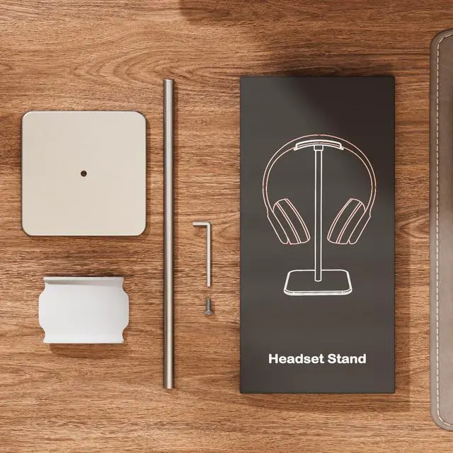 Alt view image 7 of 7 - Headphone Stand for Desk - Headset Stand (White) | headphone holder with Aluminum Hanger, headphone holder for AirPods Max, Sony, Bose, Beats and More