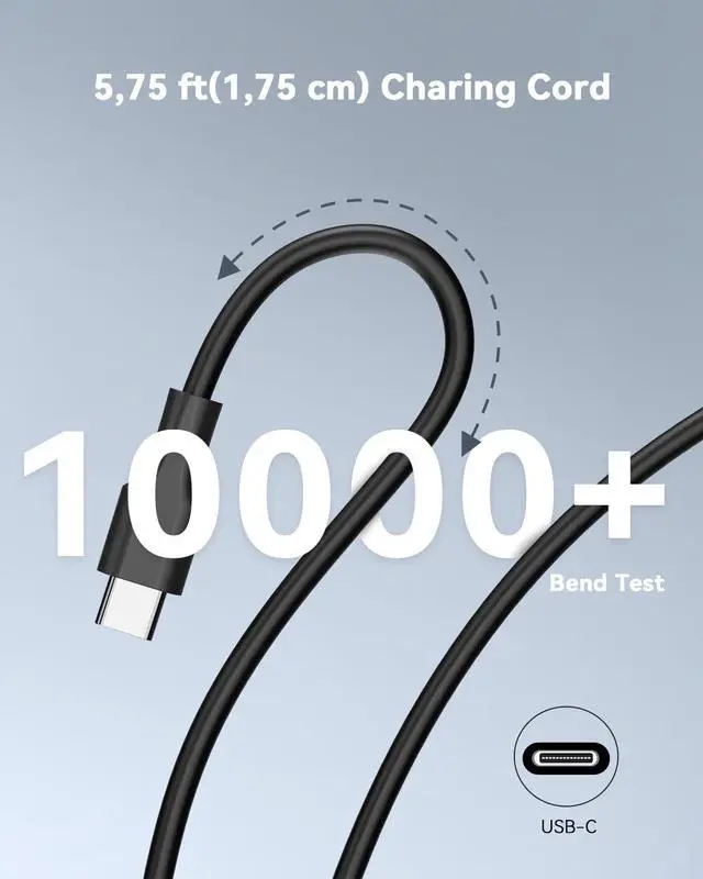 Alt view image 5 of 7 - 65W USB C Laptop Charger for Lenovo Thinkpad Yoga HP Elitebook Spectre Dell Latitude MacBook Pro ASUS Chromebook Samsung 20V 3.25A Type C Power Adapter