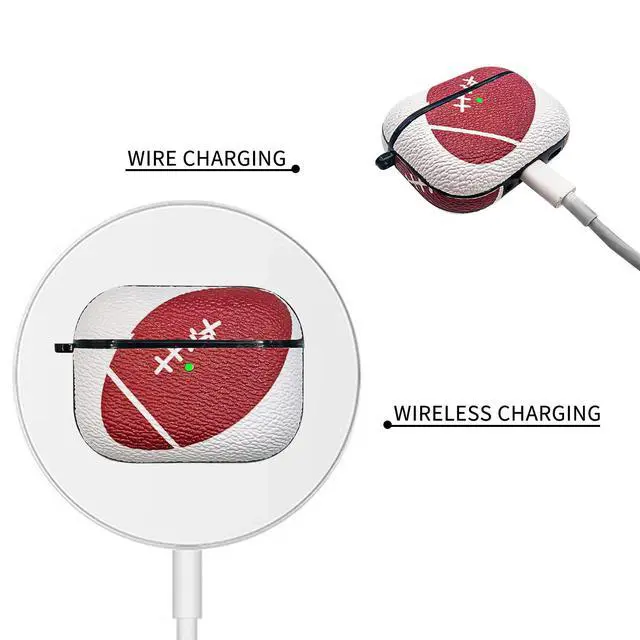 Alt view image 2 of 5 - for Airpods pro 3 Case Cover,Football Shockproof Case Cover for Earphone Airpods pro 3 with Keychain Front LED Visible