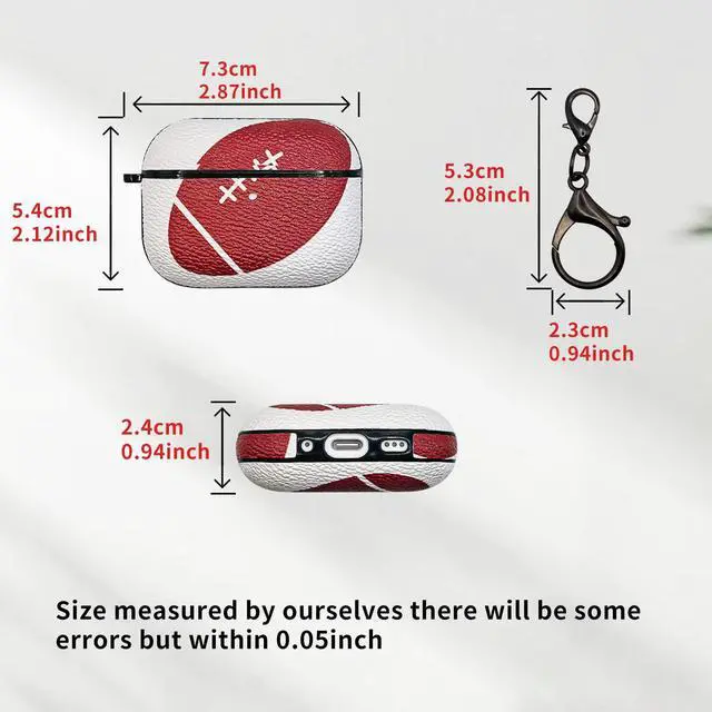 Alt view image 4 of 5 - for Airpods pro 3 Case Cover,Football Shockproof Case Cover for Earphone Airpods pro 3 with Keychain Front LED Visible