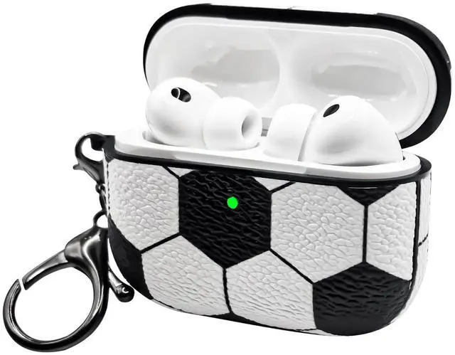 Main image of for Airpods pro 3 Case Cover,Shockproof Soccer Case Cover for Earphone Airpods pro 3 with Keychain Front LED Visible