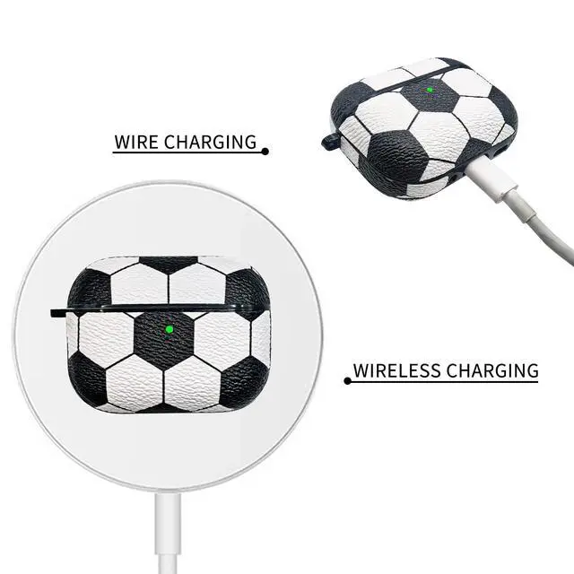 Alt view image 2 of 5 - for Airpods pro 3 Case Cover,Shockproof Soccer Case Cover for Earphone Airpods pro 3 with Keychain Front LED Visible