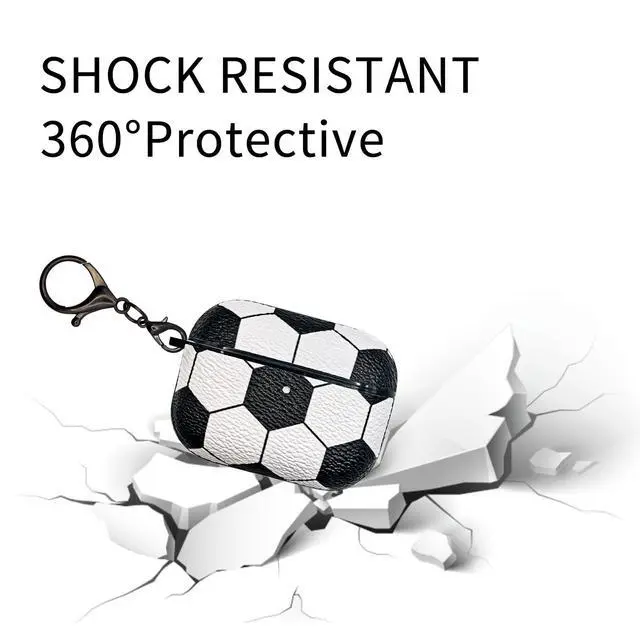 Alt view image 3 of 5 - for Airpods pro 3 Case Cover,Shockproof Soccer Case Cover for Earphone Airpods pro 3 with Keychain Front LED Visible