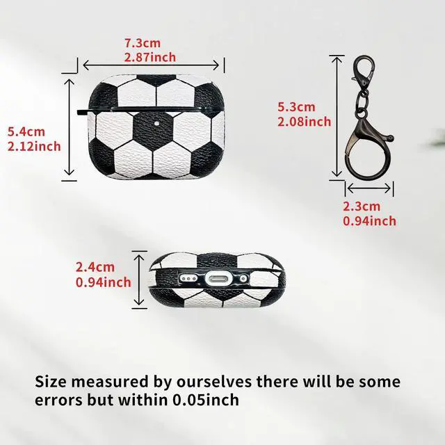 Alt view image 4 of 5 - for Airpods pro 3 Case Cover,Shockproof Soccer Case Cover for Earphone Airpods pro 3 with Keychain Front LED Visible