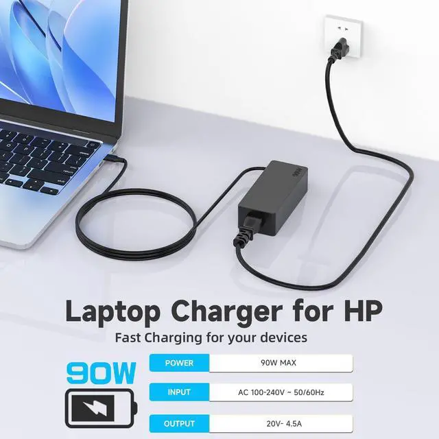 Alt view image 5 of 6 - 90W 65W USB-C Type-C Laptop Charger Compatible with HP Spectre x360/ Chromebook; Dell XPS/Latitude; Lenovo ThinkPad/IdeaPad/Yoga Series T480 T480s T580 T580s