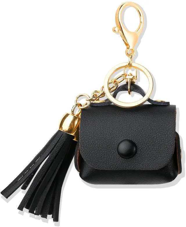 Main image of Case Cover for AirPods 3 (2021), PU Leather Case with Couple of Drooping Tassels Compatible with Apple AirPods 3rd Generation - Black