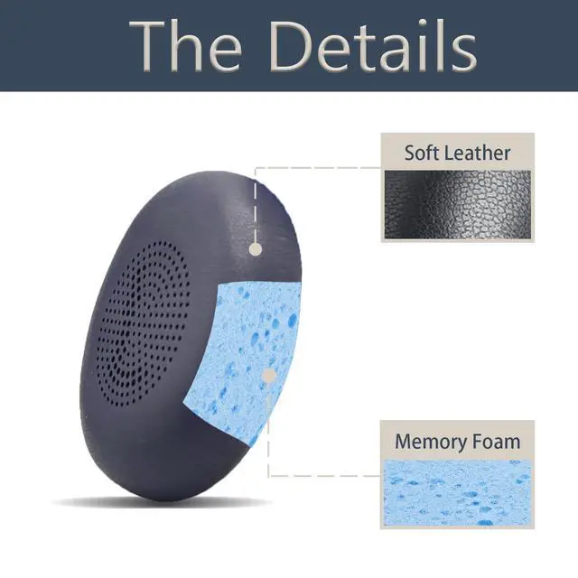 Alt view image 5 of 7 - Replacement Ear Pads Compitable with Jabra Evolve2 65 MS/65 UC/USB, Earpads Cushions for Evolve2 40 UC/MS/USB, Headset Ear Covers Also Fit Jabra Elite 45h (Blue)