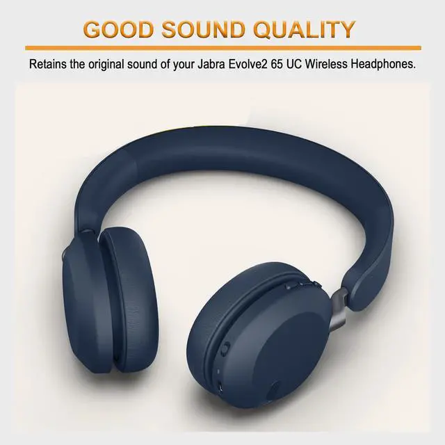 Alt view image 7 of 7 - Replacement Ear Pads Compitable with Jabra Evolve2 65 MS/65 UC/USB, Earpads Cushions for Evolve2 40 UC/MS/USB, Headset Ear Covers Also Fit Jabra Elite 45h (Blue)