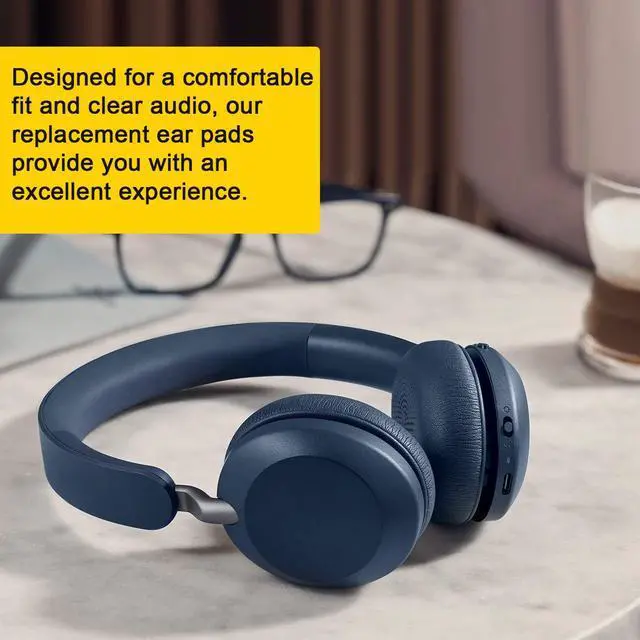 Alt view image 6 of 7 - Replacement Ear Pads Compitable with Jabra Evolve2 65 MS/65 UC/USB, Earpads Cushions for Evolve2 40 UC/MS/USB, Headset Ear Covers Also Fit Jabra Elite 45h (Blue)