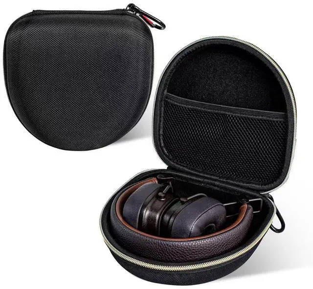 Main image of On Ear Bluetooth Headphones Case Storage Carrying Bag Compatible with Marshall Major V/IV/III/II/ 5/4/ 3/2 (Black + Gold)
