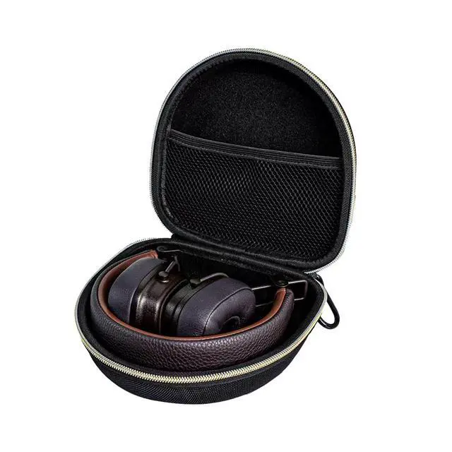 Alt view image 2 of 5 - On Ear Bluetooth Headphones Case Storage Carrying Bag Compatible with Marshall Major V/IV/III/II/ 5/4/ 3/2 (Black + Gold)
