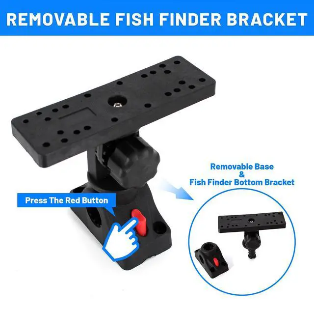 Alt view image 3 of 7 - Fish Finder Mounts for Boat, 360° Adjustable Fish Finder Mounting Brackets, Depth Finders Mount, Universal Marine Electronics Mounting Plate for Boat, Canoe, Kayak