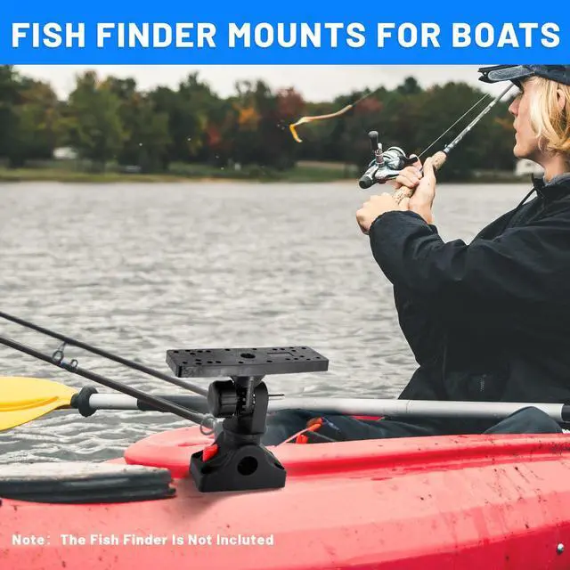 Alt view image 4 of 7 - Fish Finder Mounts for Boat, 360° Adjustable Fish Finder Mounting Brackets, Depth Finders Mount, Universal Marine Electronics Mounting Plate for Boat, Canoe, Kayak
